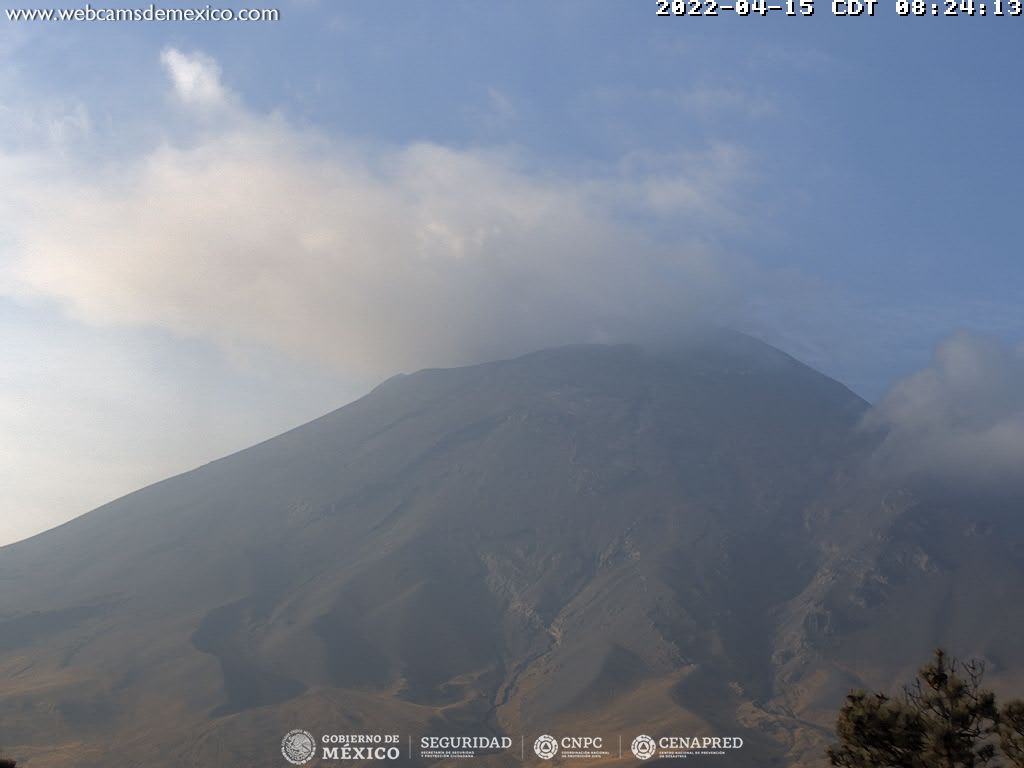 Se registraron 177 minutos de tremor y un sismo vulcanotectónico en el Popocatépetl