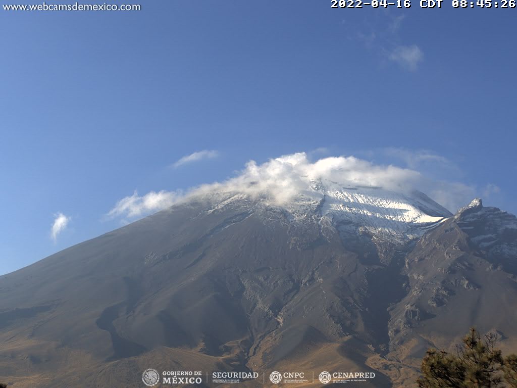 Se reportan 26 exhalaciones y 910 minutos de tremor en el Popocatépetl