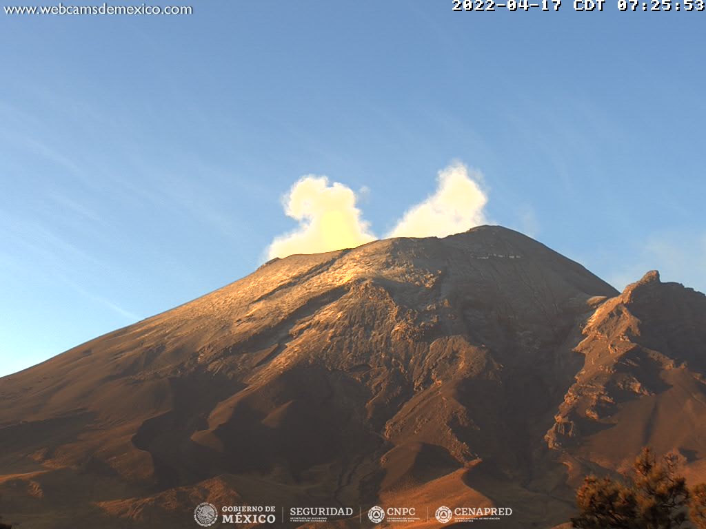 El CENAPRED reporta en el último día de la semana, 28 exhalaciones de baja intensidad