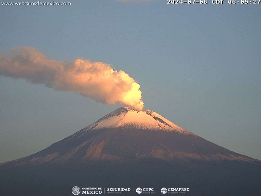 Popocatépetl registra 39 exhalaciones