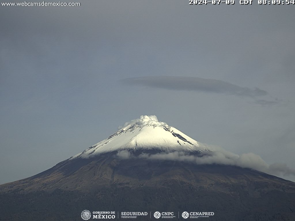 Genera Popocatépetl 43 exhalaciones