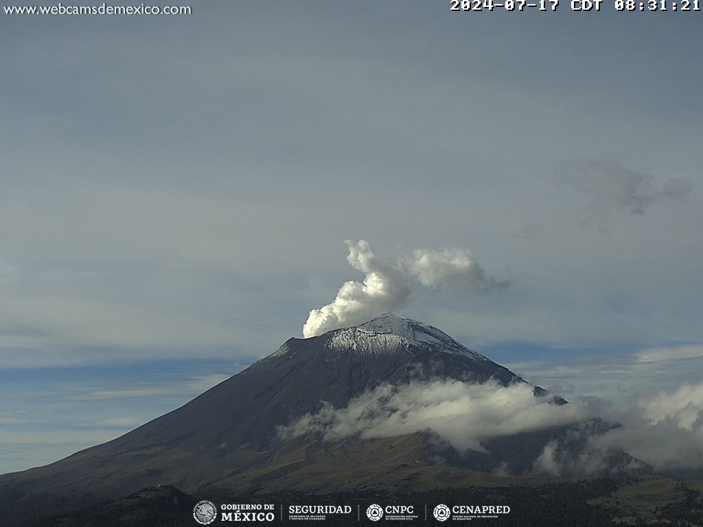 Registra Popocatépetl 19 exhalaciones