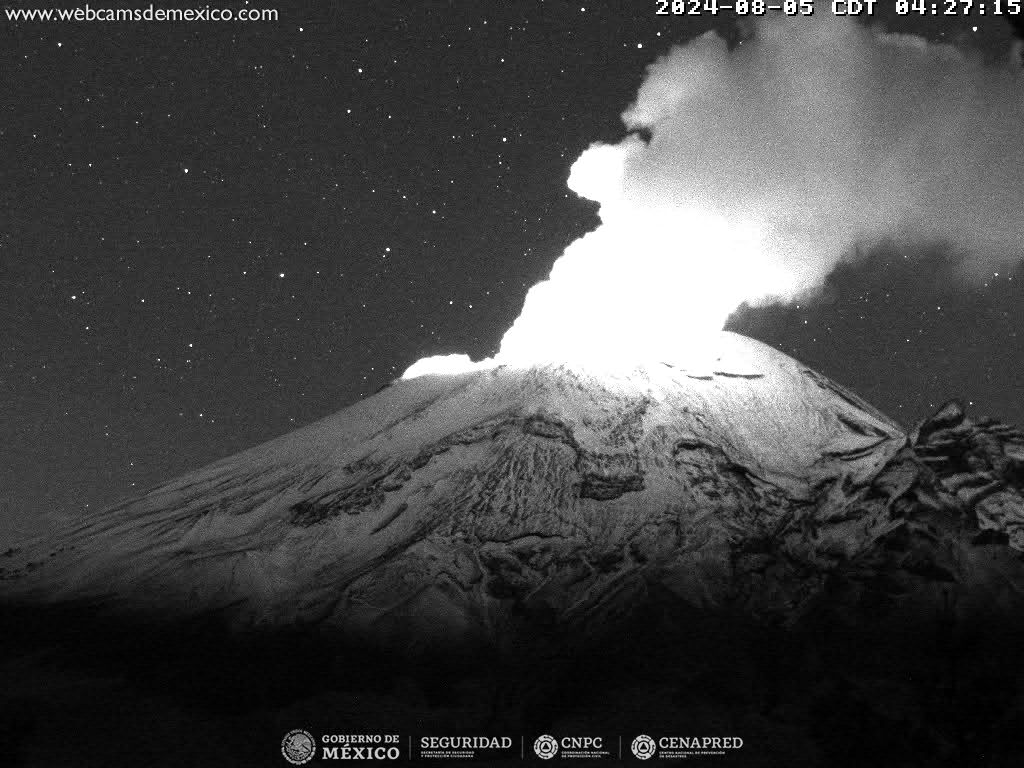 Sistemas de monitoreo del Popocatépetl detectaron 46 exhalaciones