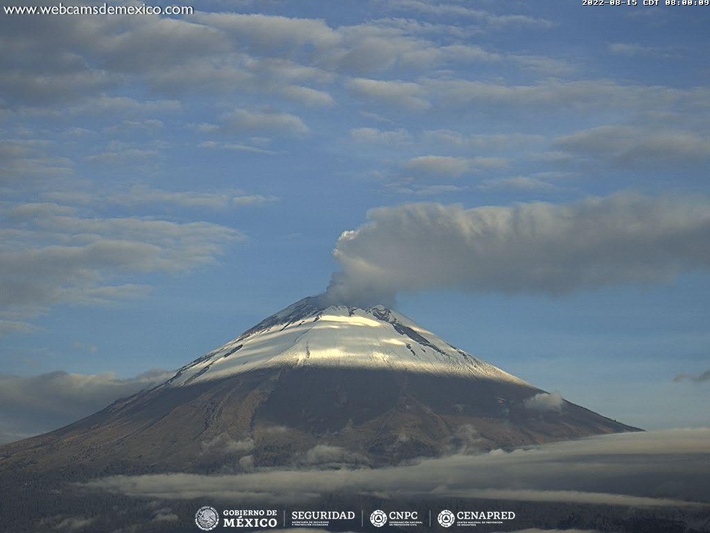 CENAPRED reporta amarillo fase 2 en el Popocatépetl