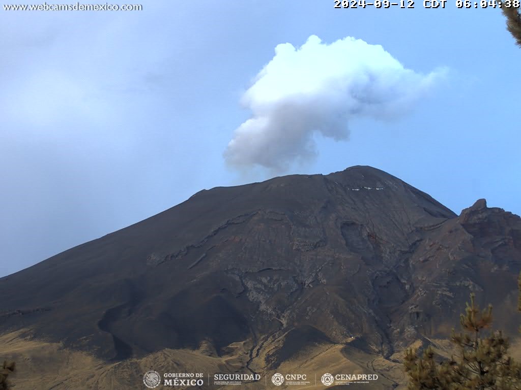 Popocatépetl registra 24 exhalaciones