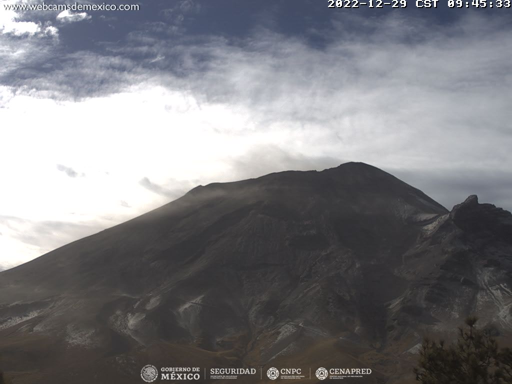 CENAPRED registra 116 exhalaciones del volcán Popocatépetl
