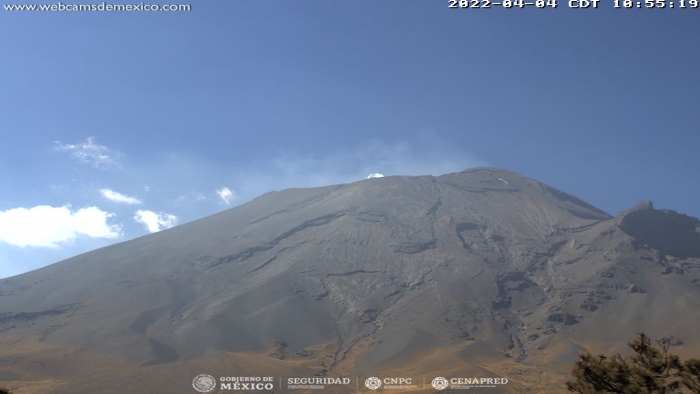 El Popocatépetl inicia la semana con 18 exhalaciones y un sismo volcanotectónico