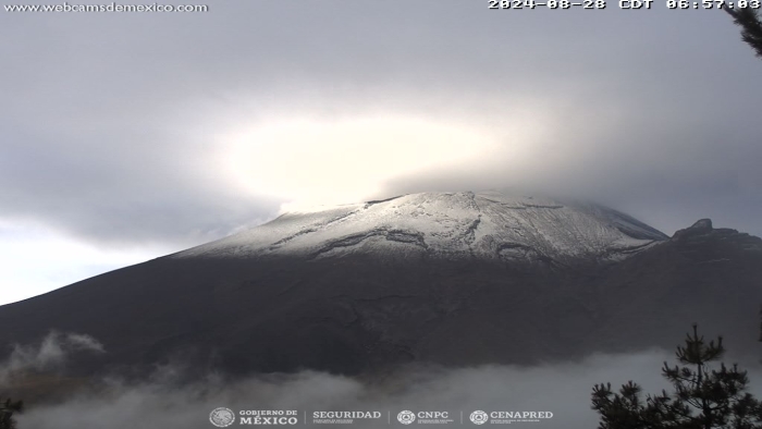 CENAPRED reporta 56 exhalaciones y 74 minutos de tremor del Popocatépetl