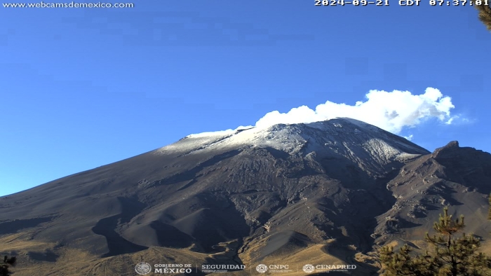 CENAPRED detecta 32 exhalaciones del Popocatépetl