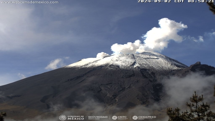 Popocatépetl inicia semana con 25 exhalaciones