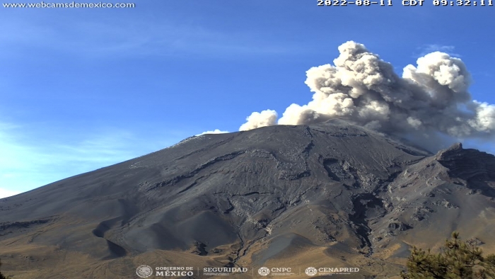 Registra volcán 204 exhalaciones