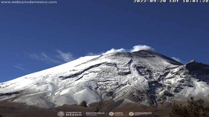 CENAPRED reportó 45 exhalaciones de volcán