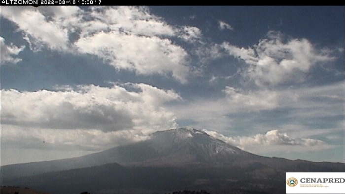 Detectan 12 exhalaciones de baja intensidad en el Popocatépetl