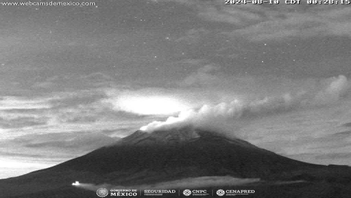 CENAPRED detecta 30 exhalaciones del Popocatépetl