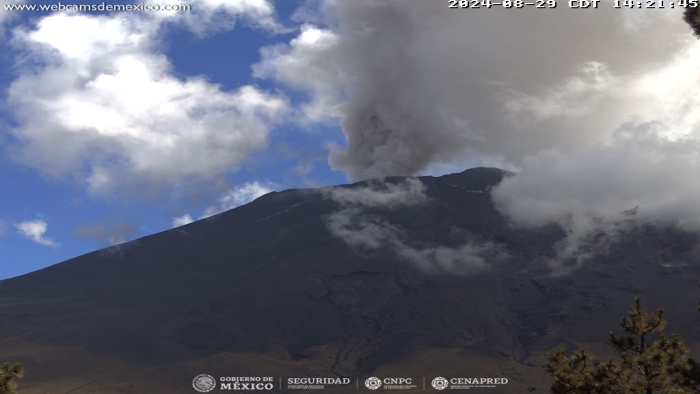 Popocatépetl produce 35 exhalaciones