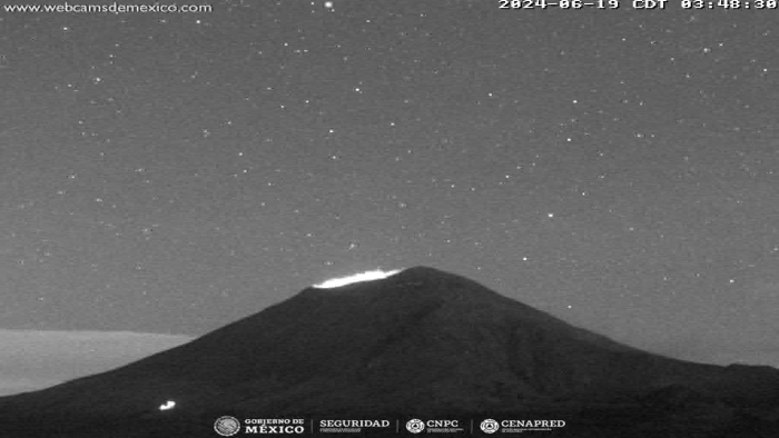 CENAPRED detecta 16 exhalaciones del Popocatépetl