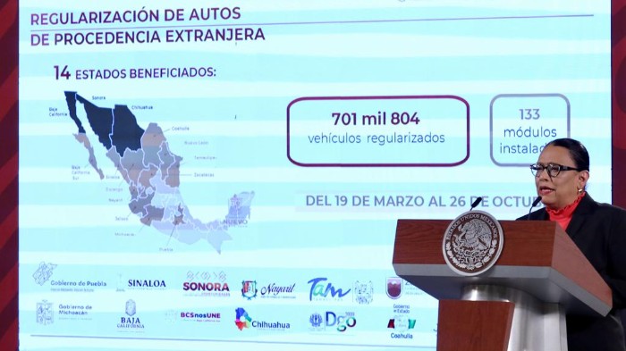 Regularizados 701 mil 804 autos usados de procedencia extranjera; recaudación supera los $1.7 mil millones