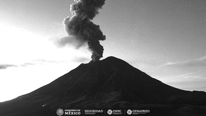 CENAPRED reporta 113 exhalaciones y 737 minutos de tremor del Popocatepetl