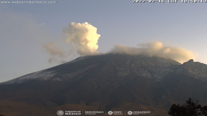 Se registran 60 exhalaciones de baja intensidad en el Popocatépetl