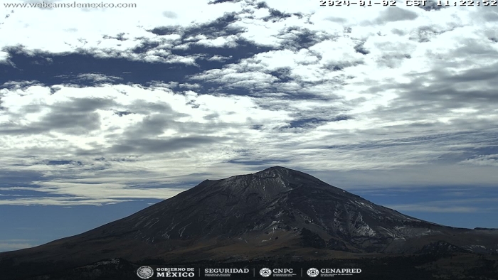 Popocatépetl registra 16 exhalaciones