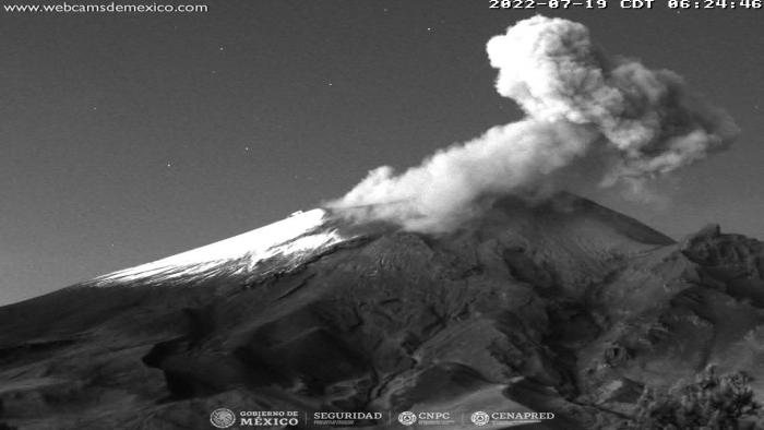 Registra Popocatépetl 23 exhalaciones