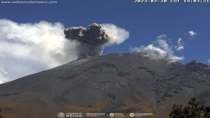 CENAPRED detecta 3 explosiones en el volcán