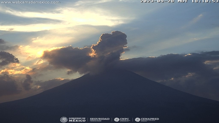 CENAPRED registra 426 exhalaciones del Popocatépetl