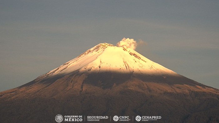 CENAPRED detecta 87 exhalaciones del Popocatépetl