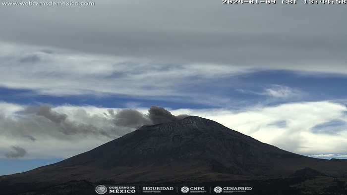 CENAPRED reporta 29 exhalaciones y 920 minutos de tremor del Popocatépetl