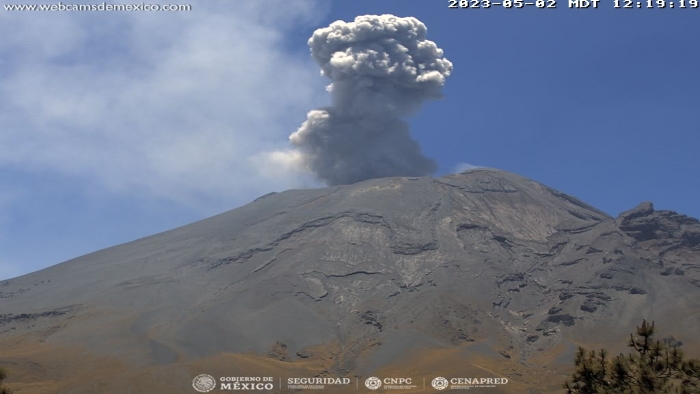 CENAPRED registra 225 exhalaciones en el Popocatépetl