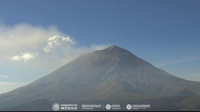 Actividad del volcán Popocatépetl, corte de las 09:00 h del lunes 4 de marzo