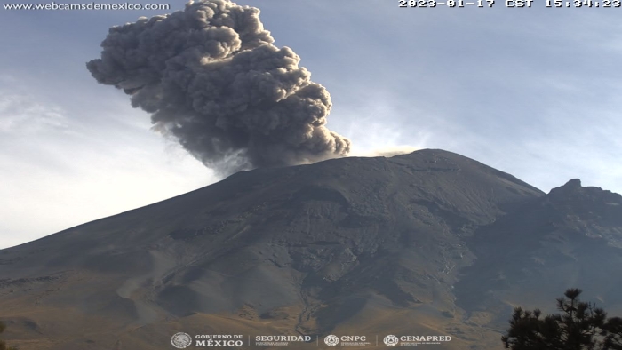 CENAPRED reporta 191 exhalaciones en Popocatépetl