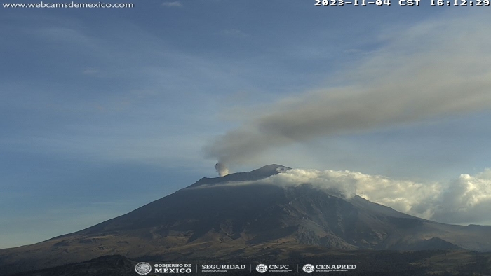 Volcán Popocatépetl registra 150 exhalaciones