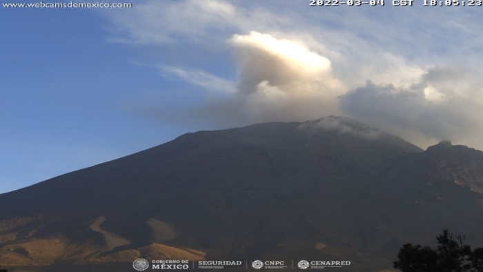 En el Popocatépetl se reportan 24 exhalaciones de baja intensidad en las últimas 24 horas