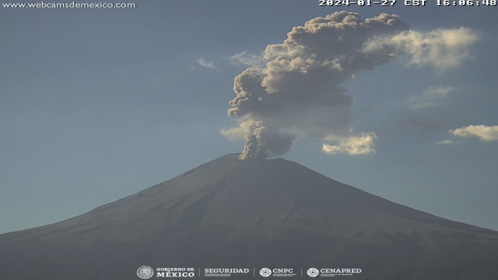 Popocatépetl emite 972 minutos de tremor