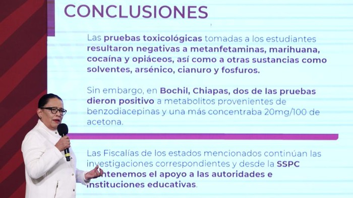 Arrojan resultados negativos a sustancias prohibidas las pruebas a estudiantes intoxicados en tres estados