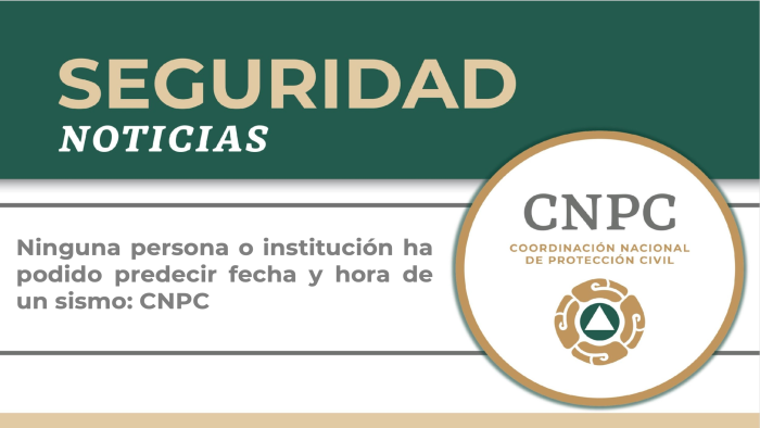 Ninguna persona o institución ha podido predecir fecha y hora de un sismo: CNPC