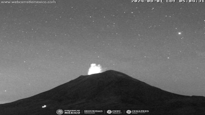 13 minutos de tremor registrados en Popocatépetl