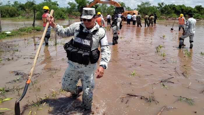 En Sinaloa, Guardia Nacional aplica Plan GN-A por intensas lluvias