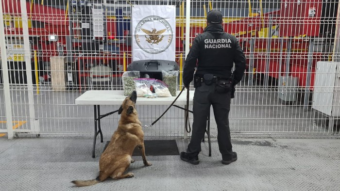 Guardia Nacional y Ejército mexicano aseguran crystal y marihuana oculta en una bocina