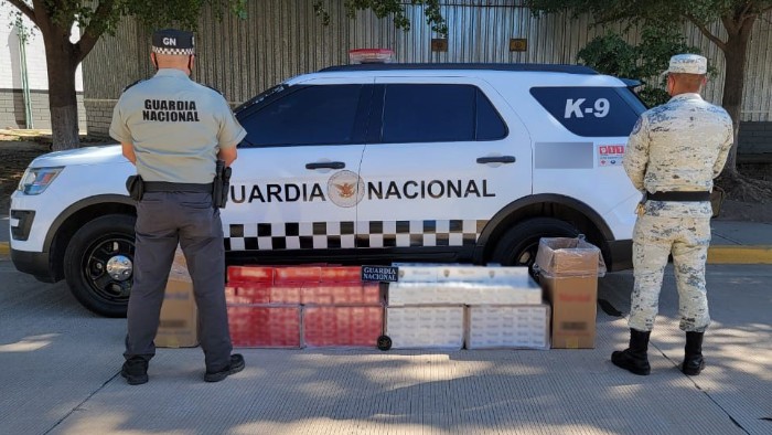 En Sinaloa, Guardia Nacional asegura cigarros de aparente procedencia ilícita