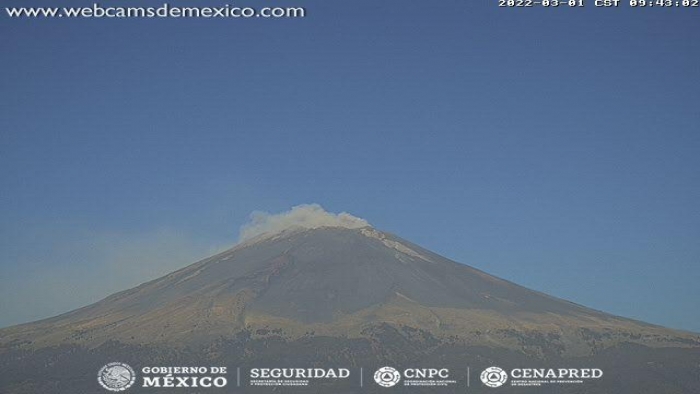 Volcán Popocatépetl inicia marzo con 33 exhalaciones de baja intensidad