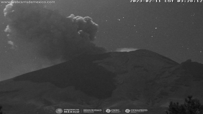 Reporta CENAPRED 110 exhalaciones de volcán