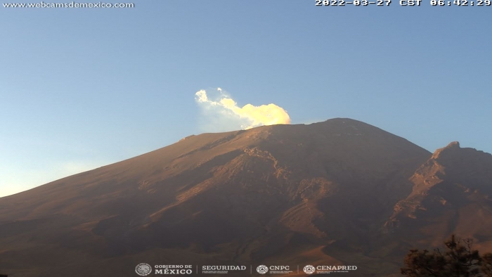 Durante las últimas 24 horas, Popocatépetl ha emitido 14 exhalaciones