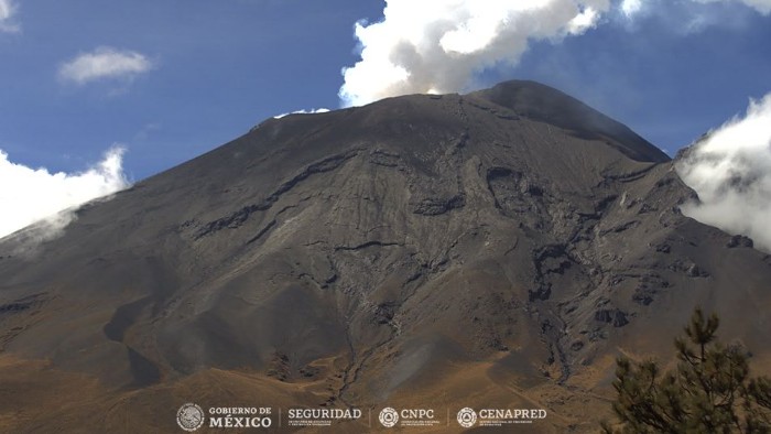 CENAPRED detecta 74 exhalaciones del Popocatépetl