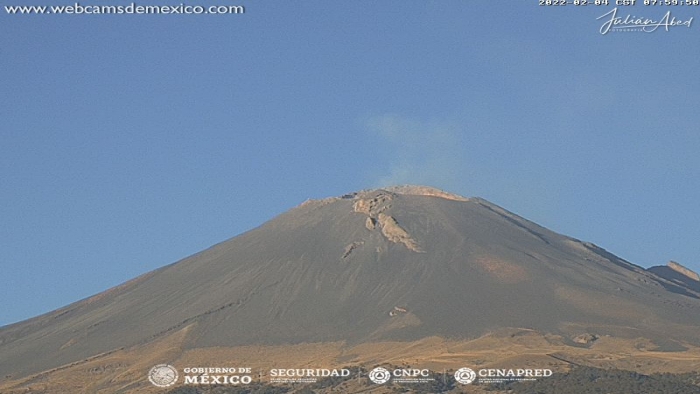 Identifican 33 exhalaciones de baja intensidad y una emisión ligera de gases volcánicos con dirección hacia el Este-Noreste