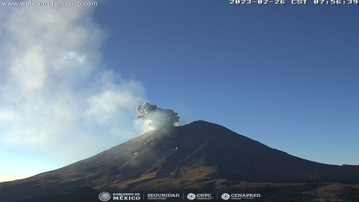 CENAPRED reporta 219 exhalaciones del Popocatépetl