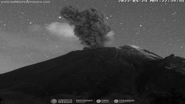 CENAPRED registra 200 exhalaciones en el Popocatépetl