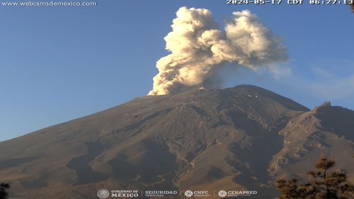 Sistemas de monitoreo del Popocatépetl detectaron 205 exhalaciones