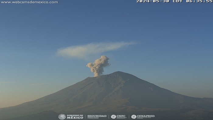 372 minutos de tremor registrados en Popocatépetl